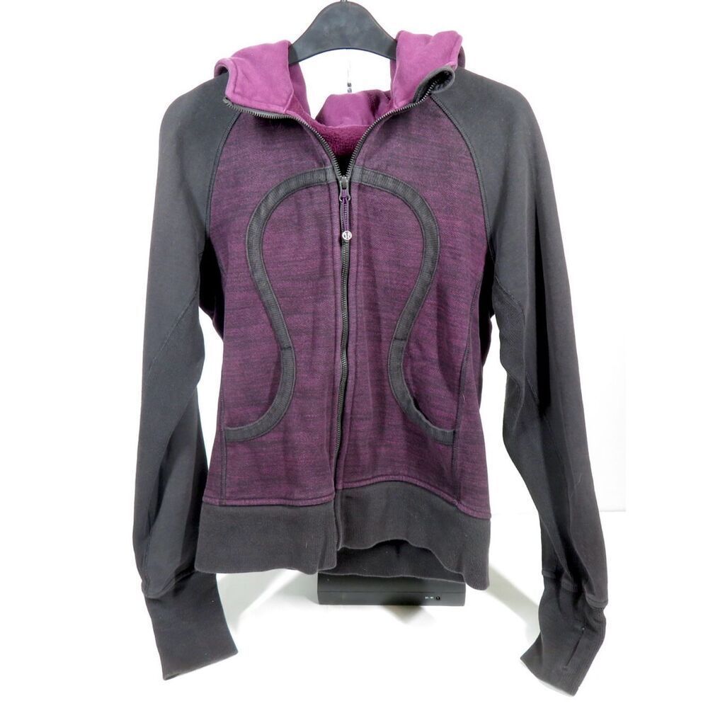Lululemon Athletica Purple & Black Scuba Full Zip Hoodie Size M